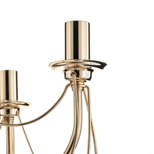Kroonluchter retro, vijfarmig 75 cm, goud