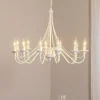 Kroonluchter roze, wit, 12-lamps, metaal