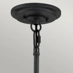Kroonluchter Silas, zwart, 6-lamps, Ø72,3cm
