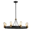 Kroonluchter Silas, zwart, 8-lamps, Ø 82,9cm
