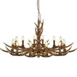 Kroonluchter Stag in geweivorm, 12-lamps