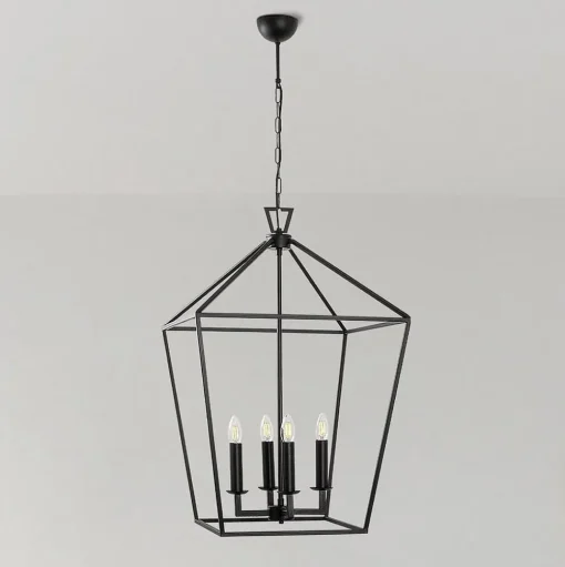 Kroonluchter Till 13251, zwart, metaal, 4-lamps