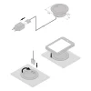 Laadstekker, rond, zwart, Qi en 1x USB