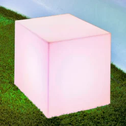 Lamp op zonne-energie Cuby kubus, hoogte 43 cm
