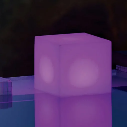 Lamp op zonne-energie Cuby kubus, hoogte 20 cm