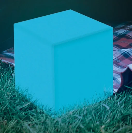 Lamp op zonne-energie Cuby kubus, hoogte 20 cm