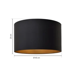 Lampenkap Alba, Ø 45 cm, E27, zwart/goud