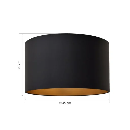 Lampenkap Alba, Ø 45 cm, E27, zwart/goud