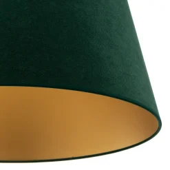 Lampenkap Cone hoogte 22,5 cm, donkergroen/goud