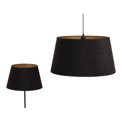 Lampenkap Cone hoogte 25,5 cm, zwart/goud