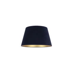 Lampenkap Cone hoogte 18 cm, donkerblauw/goud