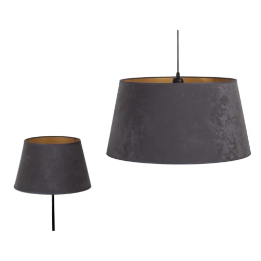 Lampenkap Cone hoogte 25,5 cm, ecru/goud