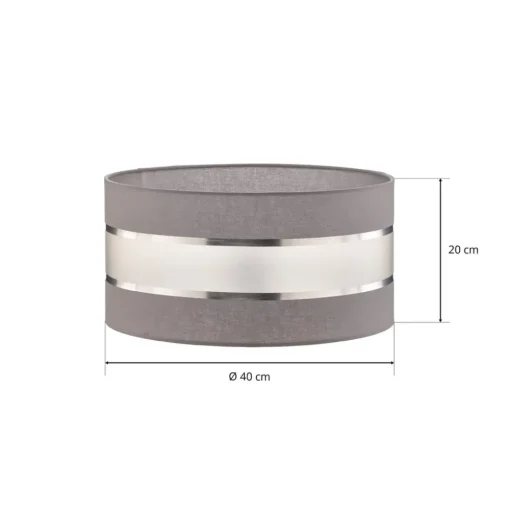 Lampenkap Helen E27 Ø40/hoogte 20cm grijs/zilver