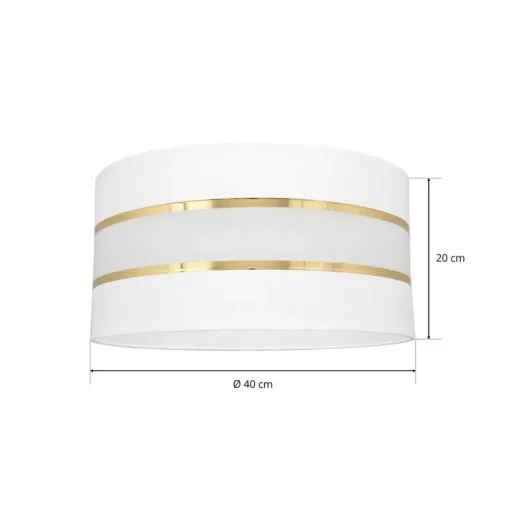 Lampenkap Helen E27 Ø40/hoogte 20cm wit/goud