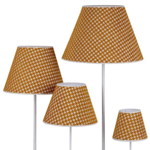 Lampenkap Sofia 26 cm, haasjespatroon geel