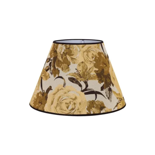 Lampenkap Sofia hoogte 26 cm, bloemenpatroon geel