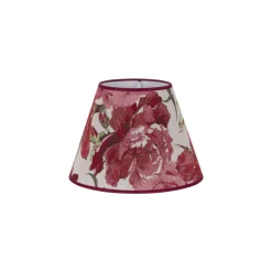 Lampenkap Sofia hoogte 21 cm, bloemenpatroon rood