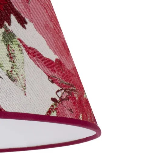 Lampenkap Sofia hoogte 21 cm, bloemenpatroon rood