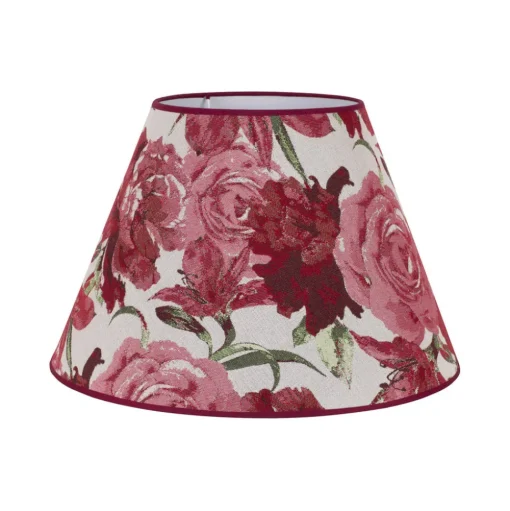 Lampenkap Sofia hoogte 31 cm, bloemenpatroon rood