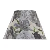 Lampenkap Sofia hoogte 31 cm, bloemenpatroon grijs