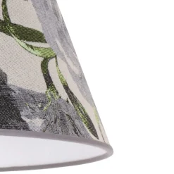 Lampenkap Sofia hoogte 31 cm, bloemenpatroon grijs