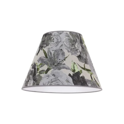 Lampenkap Sofia hoogte 26 cm, bloemenpatroon grijs
