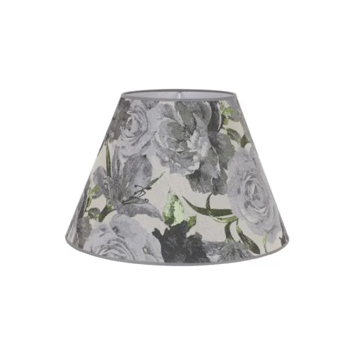 Lampenkap Sofia hoogte 26 cm, bloemenpatroon grijs