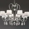 8-lamps kroonluchter Anouk zilver