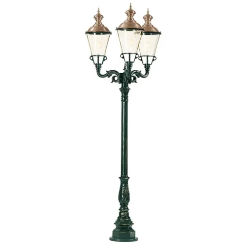 3-lamps lantaarnpaal Parijs, zwart