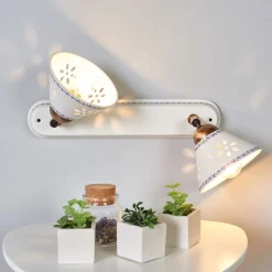 2-lamps wandlamp NONNA in wit keramiek