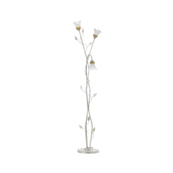 Lancia vloerlamp, ivoorkleurig, 3-lamps, ijzer, glas