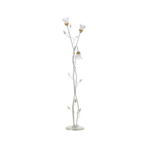 Lancia vloerlamp, ivoorkleurig, 3-lamps, ijzer, glas