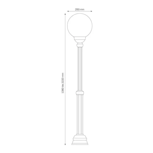 Lantaarnpaal 1143, 1-lamp, zwart/wit