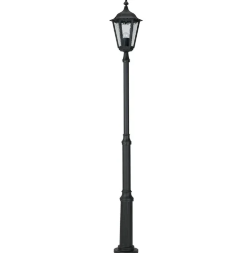 Lantaarnpaal 4147 zwart met kathedraalglas