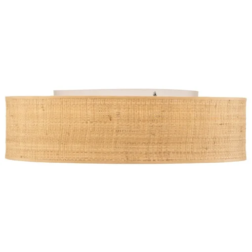 Leano beige ronde plafondlamp van rotan