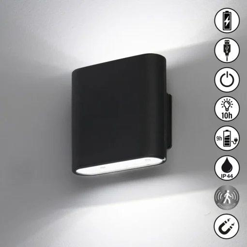 LED accu-wandlamp Magnetics 2-lamps breedte 10cm