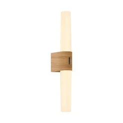 LED badkamer wandlamp Helva Double Basic houtdecor