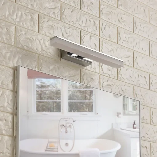 LED badkamer wandlamp Lucande, 32cm, chroom, metaal, IP44
