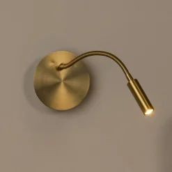 LED batterij wandspot Jolijn, goud mat, flexibele arm, Ø 11 cm, magneet