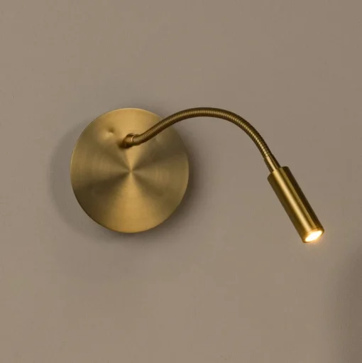 LED batterij wandspot Jolijn, goud mat, flexibele arm, Ø 11 cm, magneet