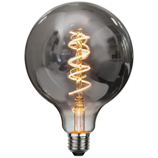 LED bollamp E27 2W G125 Decoled Spiral Smoke