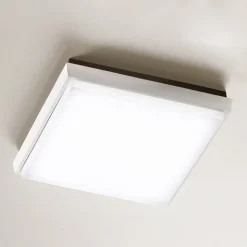 LED buiten plafondlamp Desdy, 24x24 cm, wit