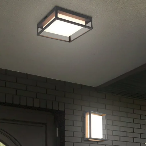 LED buiten plafondlamp Witham IP54, CCT, antraciet