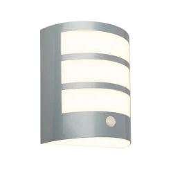 LED buiten wandlamp 3795014, chroomkleurig, sensor, IP44
