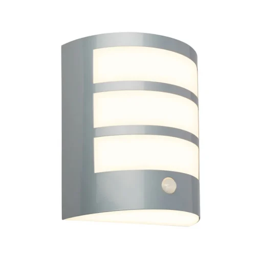 LED buiten wandlamp 3795014, chroomkleurig, sensor, IP44