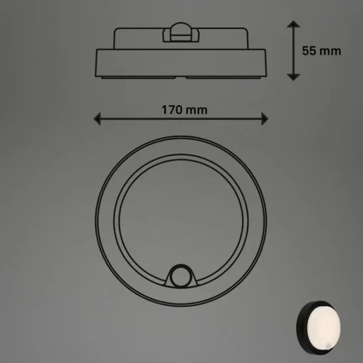 LED buiten wandlamp 3765015, sensor, zwart