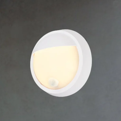 LED buiten wandlamp 3785016 wit bewegingsmelder Ø 17 cm