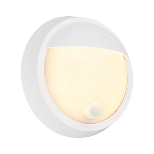 LED buiten wandlamp 3785016 wit bewegingsmelder Ø 17 cm