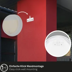 LED buiten wandlamp 3785016 wit bewegingsmelder Ø 17 cm