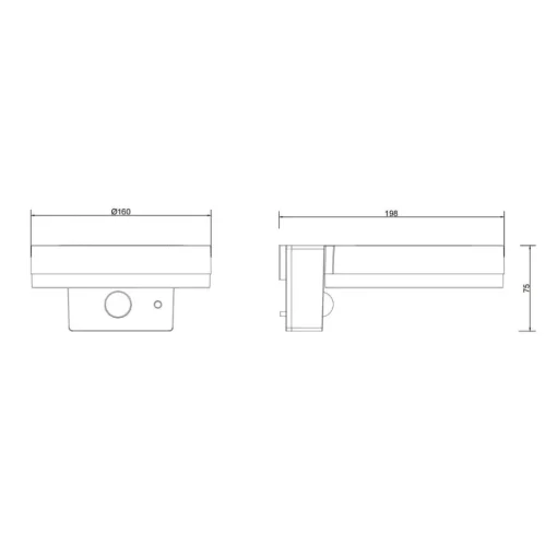 LED buiten wandlamp 36507 zwart, sensor, kunststof